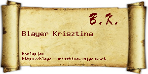 Blayer Krisztina névjegykártya
